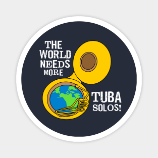 Tuba Solos White Text Magnet